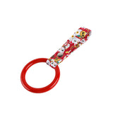 Round JDM Tsurikawa Drift Subway Train Bus Handle Strap – Universal Car Interior Hanging Charm, Bosozoku Red Cats Pattern Retro Nylon Strap X1