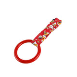 Round JDM Tsurikawa Drift Subway Train Bus Handle Strap – Universal Car Interior Hanging Charm, Bosozoku Red Dogs Pattern Retro Nylon Strap X1