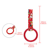 Round JDM Tsurikawa Drift Subway Train Bus Handle Strap – Universal Car Interior Hanging Charm, Bosozoku Red Dogs Pattern Retro Nylon Strap X1