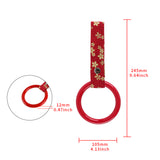 Round Crystal-Style Ring JDM Tsurikawa Drift Subway Train Bus Handle Strap – Universal Car Interior Hanging Charm, Bosozoku Red Flowers Pattern Retro Nylon Strap X1