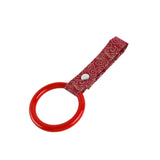 Round JDM Tsurikawa Drift Subway Train Bus Handle Strap – Universal Car Interior Hanging Charm, Bosozoku Red Clouds Pattern Retro Nylon Strap X1