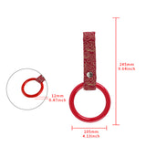 Round Crystal-Style Ring JDM Tsurikawa Drift Subway Train Bus Handle Strap – Universal Car Interior Hanging Charm, Bosozoku Red Clouds Pattern Retro Nylon Strap X1