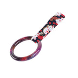 Round JDM Tsurikawa Drift Subway Train Bus Handle Strap – Universal Car Interior Hanging Charm, Bosozoku Black Cats Pattern Retro Nylon Strap X1