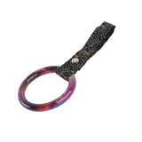 Round JDM Tsurikawa Drift Subway Train Bus Handle Strap – Universal Car Interior Hanging Charm, Bosozoku Black Clouds Pattern Retro Nylon Strap X1
