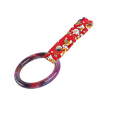 Round JDM Tsurikawa Drift Subway Train Bus Handle Strap – Universal Car Interior Hanging Charm, Bosozoku Red Dogs Pattern Retro Nylon Strap X1