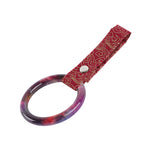 Round JDM Tsurikawa Drift Subway Train Bus Handle Strap – Universal Car Interior Hanging Charm, Bosozoku Red Clouds Pattern Retro Nylon Strap X1