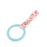 Round JDM Tsurikawa Drift Subway Train Bus Handle Strap – Universal Car Interior Hanging Charm, Bosozoku Pink Flowers Pattern Retro Nylon Strap X1