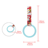 Round JDM Tsurikawa Drift Subway Train Bus Handle Strap – Universal Car Interior Hanging Charm, Bosozoku Red Cats Pattern Retro Nylon Strap X1