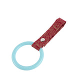 Round JDM Tsurikawa Drift Subway Train Bus Handle Strap – Universal Car Interior Hanging Charm, Bosozoku Red Clouds Pattern Retro Nylon Strap X1