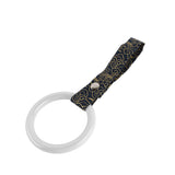 Round JDM Tsurikawa Drift Subway Train Bus Handle Strap – Universal Car Interior Hanging Charm, Bosozoku Black Clouds Pattern Retro Nylon Strap X1