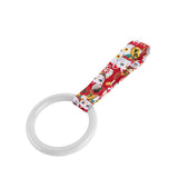 Round JDM Tsurikawa Drift Subway Train Bus Handle Strap – Universal Car Interior Hanging Charm, Bosozoku Red Cats Pattern Retro Nylon Strap X1