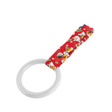 Round JDM Tsurikawa Drift Subway Train Bus Handle Strap – Universal Car Interior Hanging Charm, Bosozoku Red Dogs Pattern Retro Nylon Strap X1