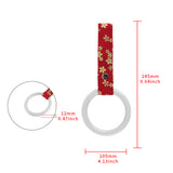 Round JDM Tsurikawa Drift Subway Train Bus Handle Strap – Universal Car Interior Hanging Charm, Bosozoku Red Flowers Pattern Retro Nylon Strap X1