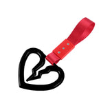 S Broken Heart JDM Tsurikawa Drift Subway Train Bus Handle Strap – Universal Car Interior Hanging Charm, Red Nylon X1