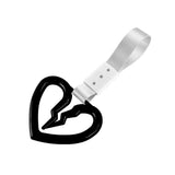 S Broken Heart JDM Tsurikawa Drift Subway Train Bus Handle Strap – Universal Car Interior Hanging Charm, Silver Nylon X1