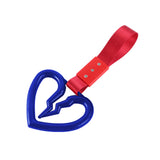 S Broken Heart JDM Tsurikawa Drift Subway Train Bus Handle Strap – Universal Car Interior Hanging Charm, Red Nylon X2