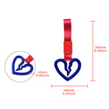 S Broken Heart Crystal-Style Ring JDM Tsurikawa Drift Subway Train Bus Handle Strap – Universal Car Interior Hanging Charm, Red Nylon X1