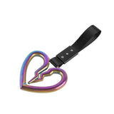 S Broken Heart JDM Tsurikawa Drift Subway Train Bus Handle Strap – Universal Car Interior Hanging Charm, Black Nylon X1