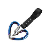 S Broken Heart JDM Tsurikawa Drift Subway Train Bus Handle Strap – Universal Car Interior Hanging Charm, Black Nylon X1