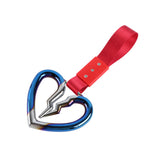 S Broken Heart JDM Tsurikawa Drift Subway Train Bus Handle Strap – Universal Car Interior Hanging Charm, Red Nylon X2