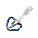 S Broken Heart JDM Tsurikawa Drift Subway Train Bus Handle Strap – Universal Car Interior Hanging Charm, Silver Nylon X1