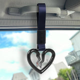 S Broken Heart Crystal-Style Ring JDM Tsurikawa Drift Subway Train Bus Handle Strap – Universal Car Interior Hanging Charm, Navy Blue Nylon X2