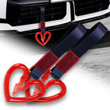 S Broken Heart Crystal-Style Ring JDM Tsurikawa Drift Subway Train Bus Handle Strap – Universal Car Interior Hanging Charm, Navy Blue Nylon X2