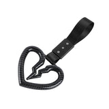 S Broken Heart JDM Tsurikawa Drift Subway Train Bus Handle Strap – Universal Car Interior Hanging Charm, Black Nylon X1