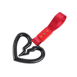 S Broken Heart JDM Tsurikawa Drift Subway Train Bus Handle Strap – Universal Car Interior Hanging Charm, Red Nylon X2