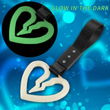 S Broken Heart JDM Tsurikawa Drift Subway Train Bus Handle Strap – Universal Car Interior Hanging Charm, Black Nylon X1