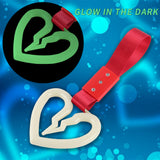 S Broken Heart JDM Tsurikawa Drift Subway Train Bus Handle Strap – Universal Car Interior Hanging Charm, Red Nylon X1