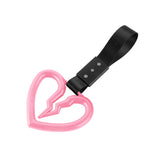 S Broken Heart JDM Tsurikawa Drift Subway Train Bus Handle Strap – Universal Car Interior Hanging Charm, Black Nylon X1