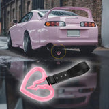 S Broken Heart JDM Tsurikawa Drift Subway Train Bus Handle Strap – Universal Car Interior Hanging Charm, Black Nylon X1
