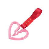 S Broken Heart JDM Tsurikawa Drift Subway Train Bus Handle Strap – Universal Car Interior Hanging Charm, Red Nylon X2