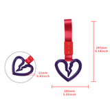 S Broken Heart JDM Tsurikawa Drift Subway Train Bus Handle Strap – Universal Car Interior Hanging Charm, Red Nylon X2