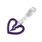 S Broken Heart JDM Tsurikawa Drift Subway Train Bus Handle Strap – Universal Car Interior Hanging Charm, Silver Nylon X1