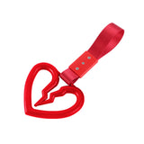 S Broken Heart JDM Tsurikawa Drift Subway Train Bus Handle Strap – Universal Car Interior Hanging Charm, Red Nylon X2