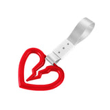 S Broken Heart JDM Tsurikawa Drift Subway Train Bus Handle Strap – Universal Car Interior Hanging Charm, Silver Nylon X1