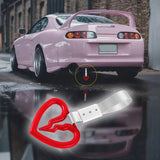 S Broken Heart JDM Tsurikawa Drift Subway Train Bus Handle Strap – Universal Car Interior Hanging Charm, Silver Nylon X1