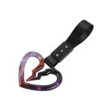 S Broken Heart JDM Tsurikawa Drift Subway Train Bus Handle Strap – Universal Car Interior Hanging Charm, Black Nylon X1