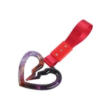 S Broken Heart JDM Tsurikawa Drift Subway Train Bus Handle Strap – Universal Car Interior Hanging Charm, Red Nylon X2