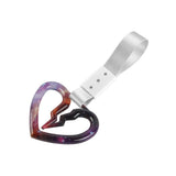 S Broken Heart JDM Tsurikawa Drift Subway Train Bus Handle Strap – Universal Car Interior Hanging Charm, Silver Nylon X1