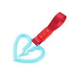 S Broken Heart JDM Tsurikawa Drift Subway Train Bus Handle Strap – Universal Car Interior Hanging Charm, Red Nylon X2