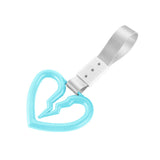S Broken Heart JDM Tsurikawa Drift Subway Train Bus Handle Strap – Universal Car Interior Hanging Charm, Silver Nylon X1