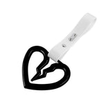 S Broken Heart JDM Tsurikawa Drift Subway Train Bus Handle Strap – Universal Car Interior Hanging Charm, White PVC X2
