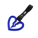 S Broken Heart JDM Tsurikawa Drift Subway Train Bus Handle Strap – Universal Car Interior Hanging Charm, Black PVC X2