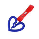 S Broken Heart JDM Tsurikawa Drift Subway Train Bus Handle Strap – Universal Car Interior Hanging Charm, Red PVC X2