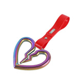 S Broken Heart JDM Tsurikawa Drift Subway Train Bus Handle Strap – Universal Car Interior Hanging Charm, Red PVC X2