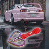 S Broken Heart JDM Tsurikawa Drift Subway Train Bus Handle Strap – Universal Car Interior Hanging Charm, Red PVC X1