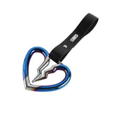 S Broken Heart JDM Tsurikawa Drift Subway Train Bus Handle Strap – Universal Car Interior Hanging Charm, Black PVC X2